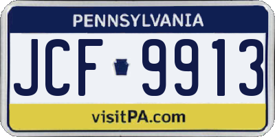 PA license plate JCF9913