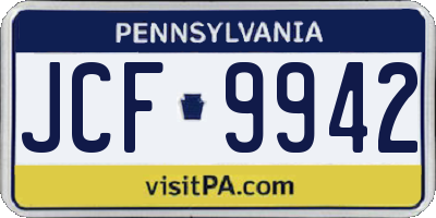 PA license plate JCF9942