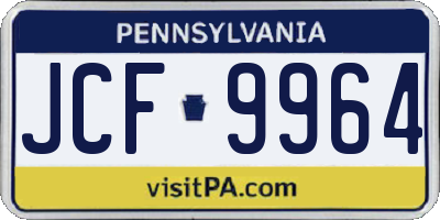 PA license plate JCF9964
