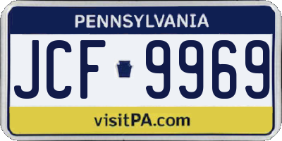 PA license plate JCF9969