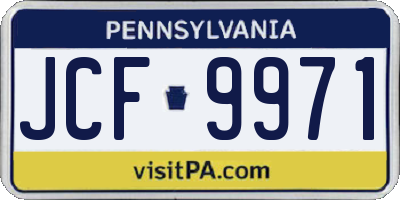 PA license plate JCF9971