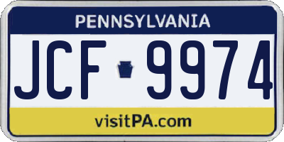 PA license plate JCF9974
