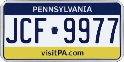 PA license plate JCF9977