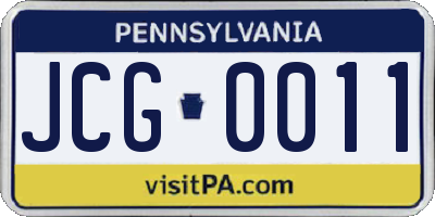PA license plate JCG0011