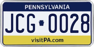 PA license plate JCG0028