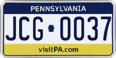 PA license plate JCG0037