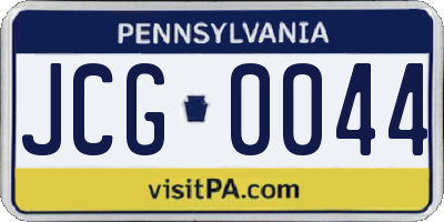 PA license plate JCG0044