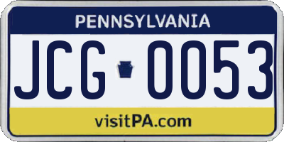 PA license plate JCG0053