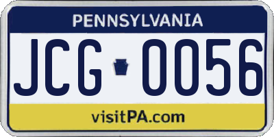 PA license plate JCG0056