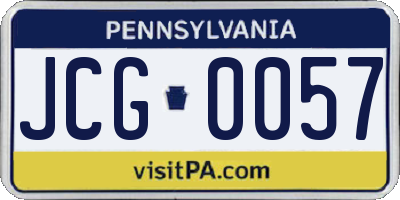 PA license plate JCG0057