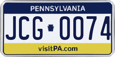 PA license plate JCG0074
