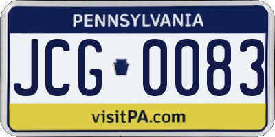 PA license plate JCG0083