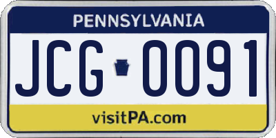 PA license plate JCG0091