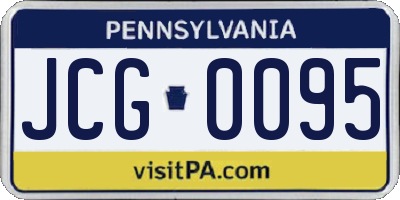 PA license plate JCG0095