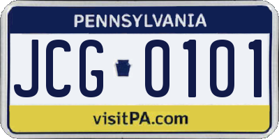 PA license plate JCG0101