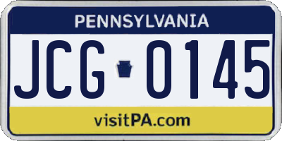 PA license plate JCG0145