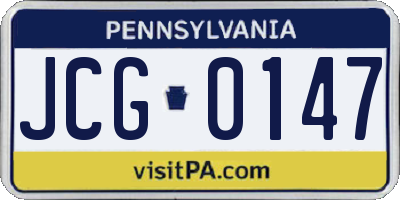PA license plate JCG0147