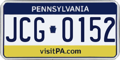PA license plate JCG0152