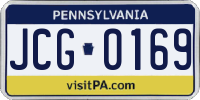 PA license plate JCG0169