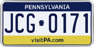 PA license plate JCG0171