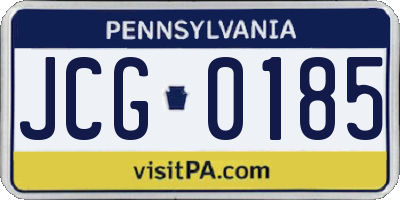 PA license plate JCG0185