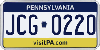 PA license plate JCG0220