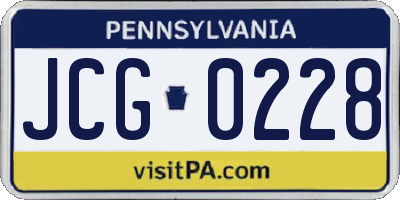 PA license plate JCG0228