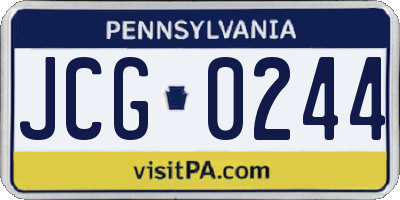 PA license plate JCG0244