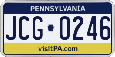 PA license plate JCG0246