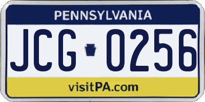 PA license plate JCG0256
