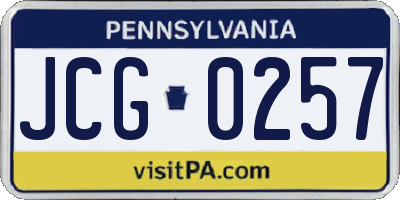 PA license plate JCG0257