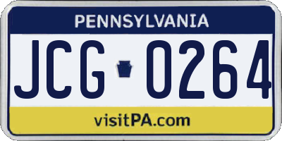 PA license plate JCG0264