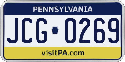 PA license plate JCG0269