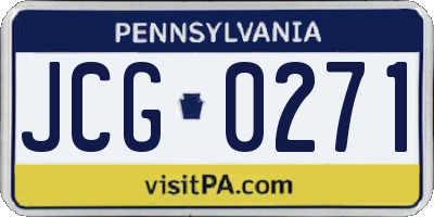 PA license plate JCG0271