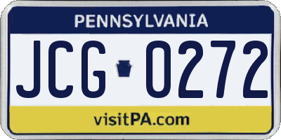 PA license plate JCG0272