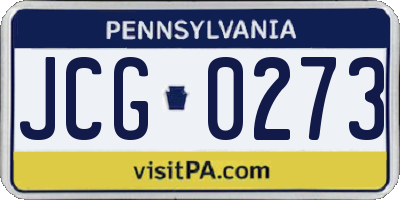 PA license plate JCG0273