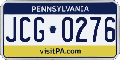 PA license plate JCG0276