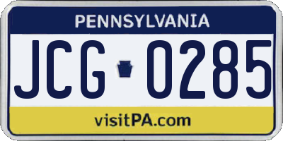 PA license plate JCG0285