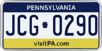 PA license plate JCG0290