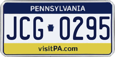 PA license plate JCG0295