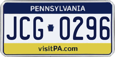 PA license plate JCG0296