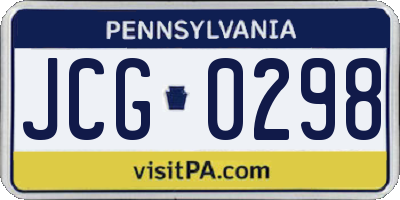 PA license plate JCG0298