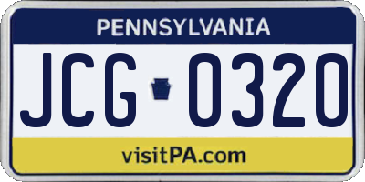 PA license plate JCG0320