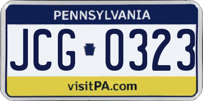 PA license plate JCG0323