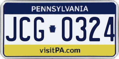 PA license plate JCG0324