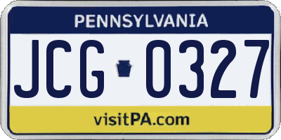 PA license plate JCG0327