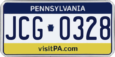 PA license plate JCG0328