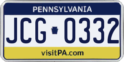 PA license plate JCG0332