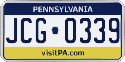 PA license plate JCG0339