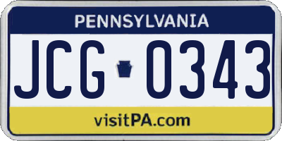 PA license plate JCG0343